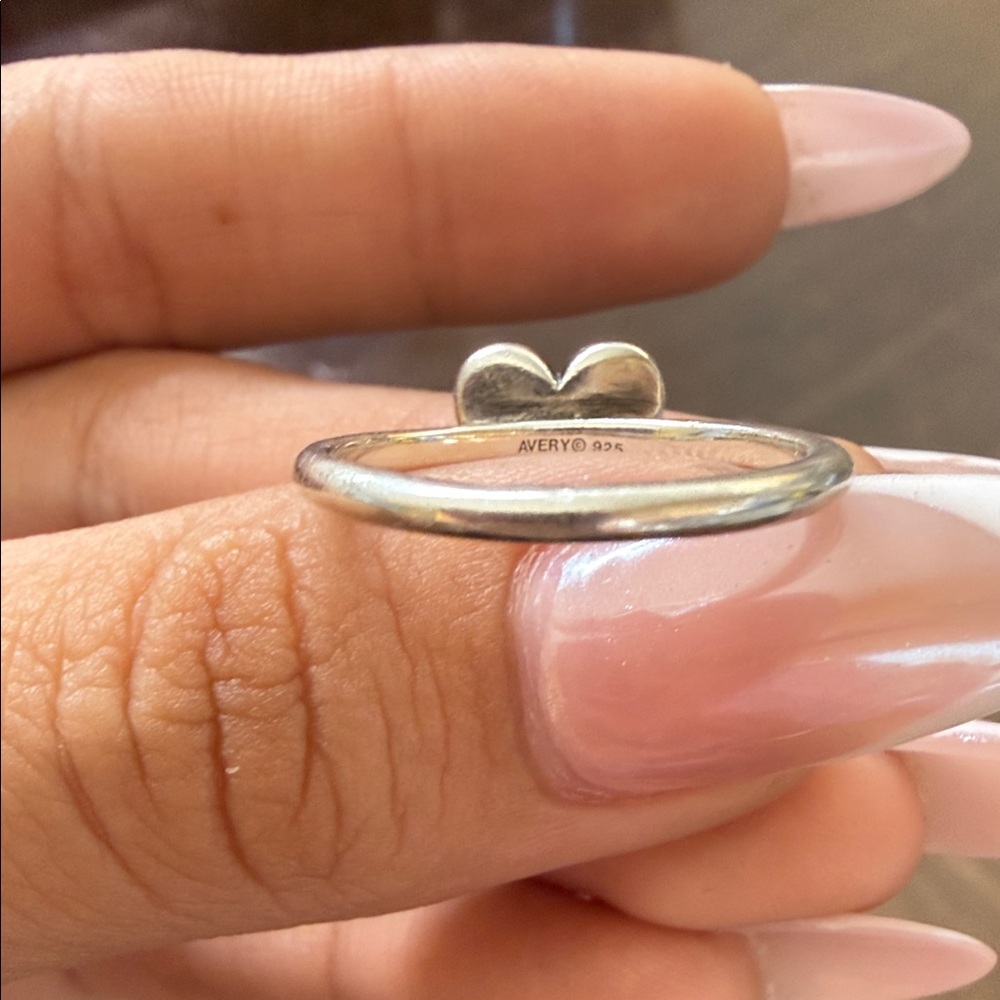 Avery Silver Heart Ring With 'G' Initial - image 2